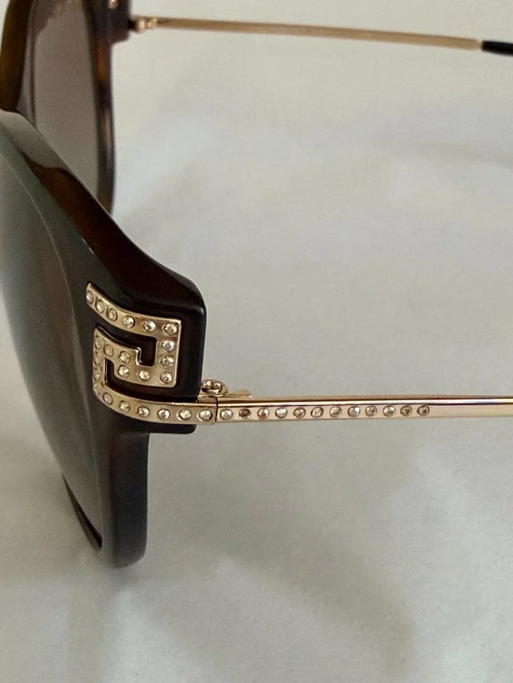Versace Cat Eye Havana Gold Crystals VE4316-B 5148/13 57-17-140 Sunglasses - Picture 12 of 14